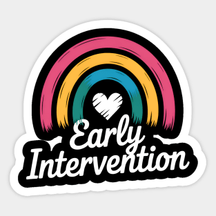 Rainbow Early Intervention Heart Teacher Interventionist Sticker